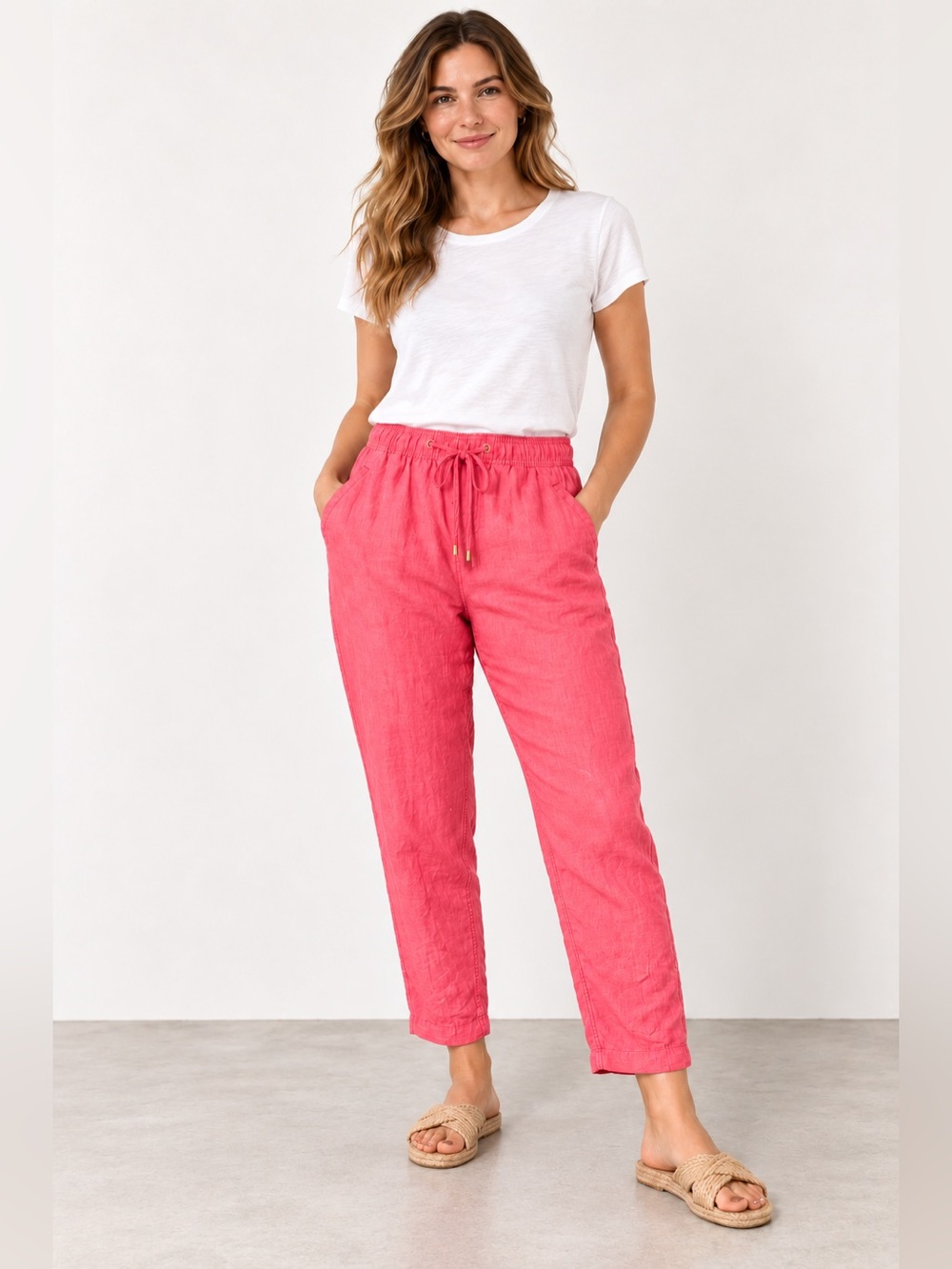 Lilly Pulitzer Vibrant Pink Linen Trousers